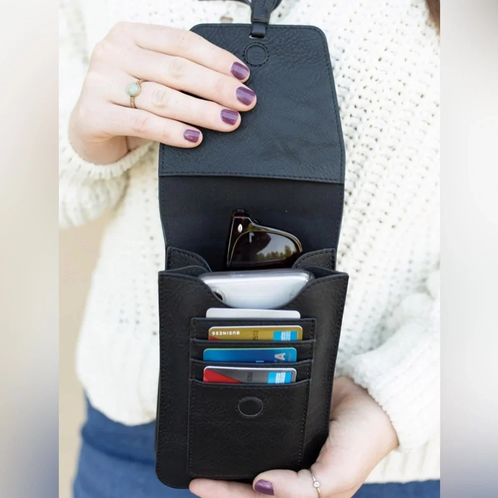 K.Carroll Black Leather Crossbody Bag with Tassel belt loop & adj strap. NWT.  T - Picture 10 of 13